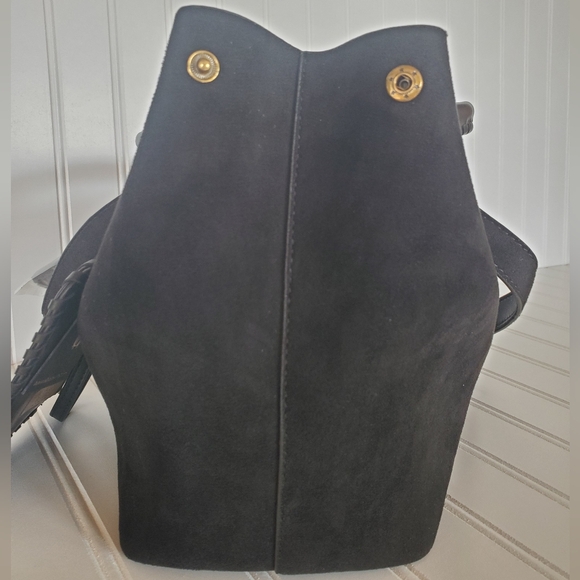 House of Harlow 1960 Black Suede Luxe Satchel NWT - Picture 5 of 9